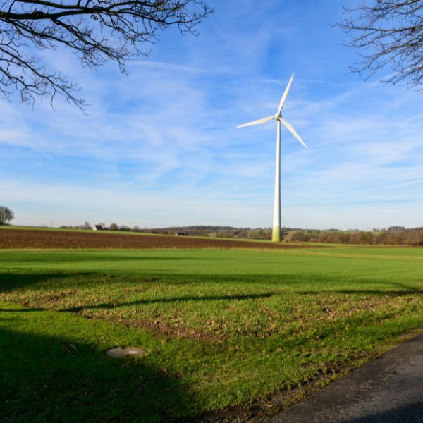 wind turbine working farm